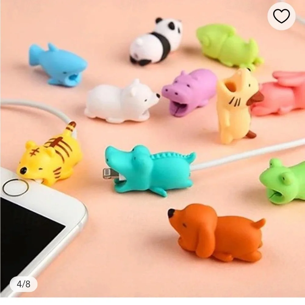 Cute Animal Cable Protectors - Multicolor Silicone Set
